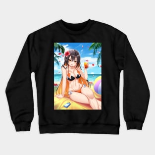 Monerochan on Beach Crewneck Sweatshirt